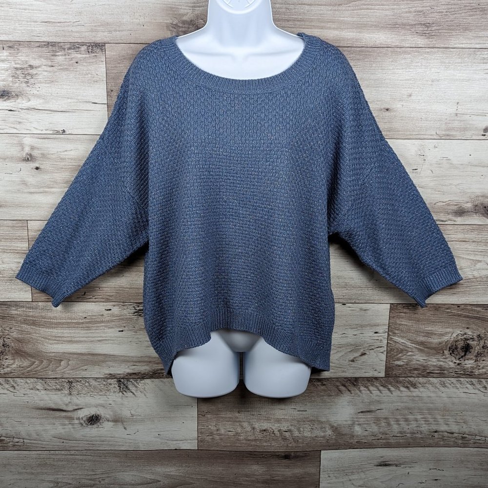 New‎ York & Co.* Women's Boat Neck Lace Up Back Drop Shoulder Blouse~ Medium